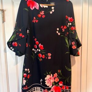 Vince Camuto Navy Dress with Floral Accents